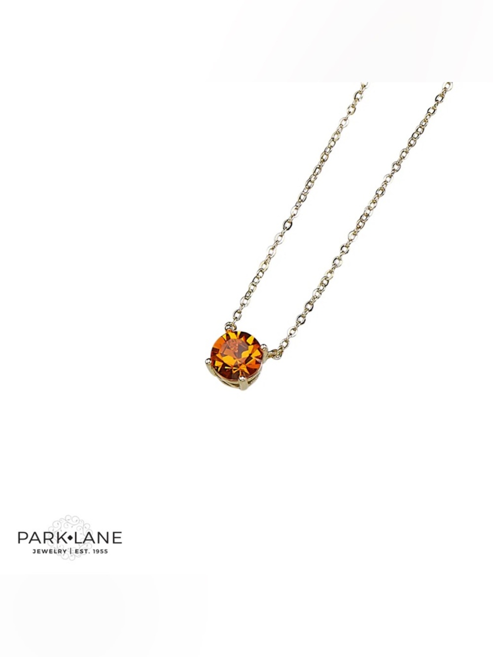 Park Lane Impression Necklace Orange Crystal Gold Tone NWT